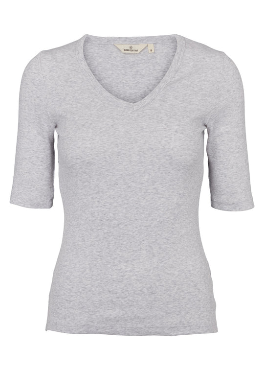 Basic Apparel Ludmilla SS Tee Light Grey Mel.
