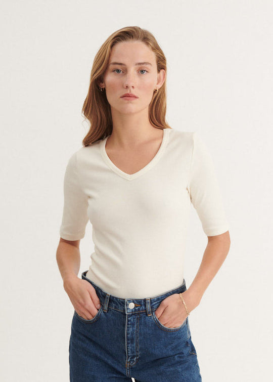 Basic Apparel Ludmilla SS Tee Whisper White