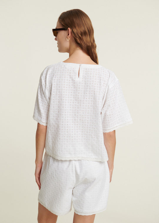 Basic Apparel Adie Crop Tee Bright white