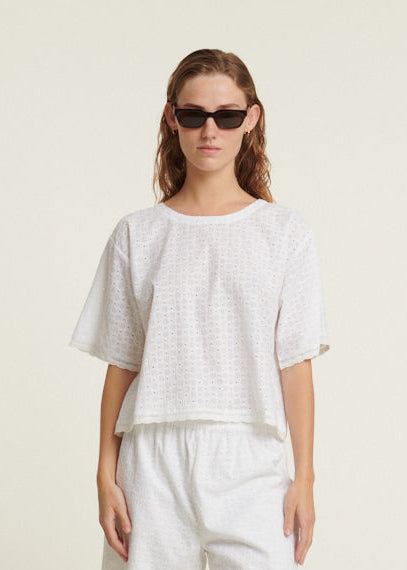Basic Apparel Adie Crop Tee Bright white