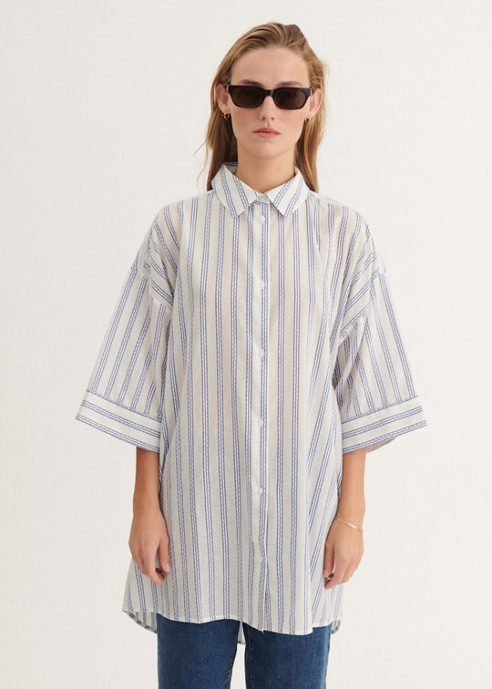 Basic Apparel Ada 3/4 Sl. Shirt True navy / whisper white