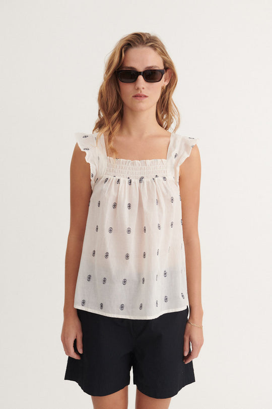 Basic Apparel Ada Top 705 whisper white / Sky captain