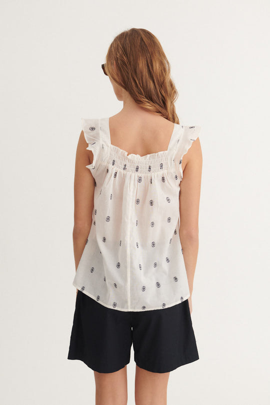 Basic Apparel Ada Top 705 whisper white / Sky captain