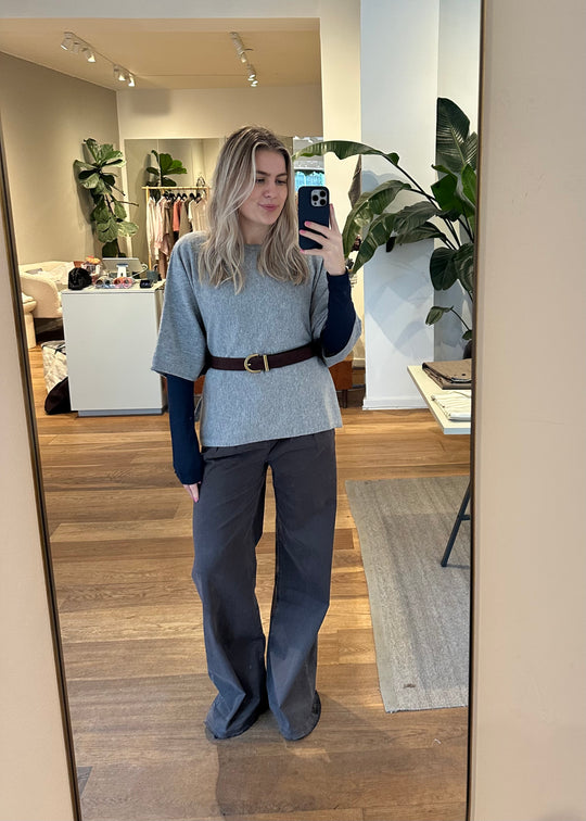 Part Two TilannaPW Poncho grey melange