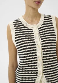 BrookiPW Waistcoat Black and White Crochet Look
