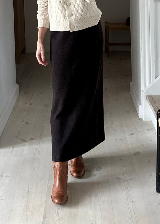 Neo Noir Hynne Knit Skirt Dark Brown