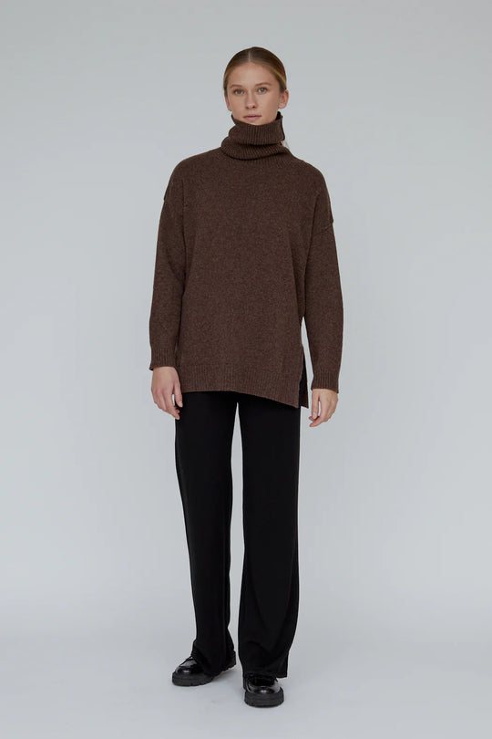 Basic Apparel Vera Merino pant dark grey melange