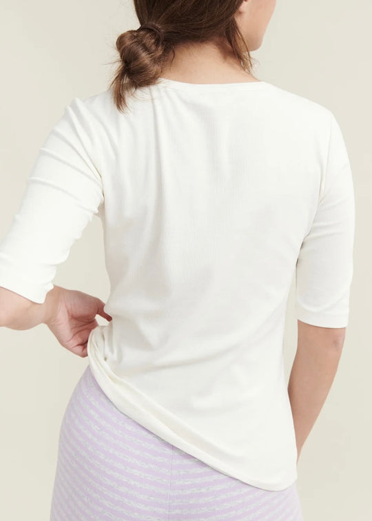 Basic Apparel Ludmilla SS Tee Gots Whisper White