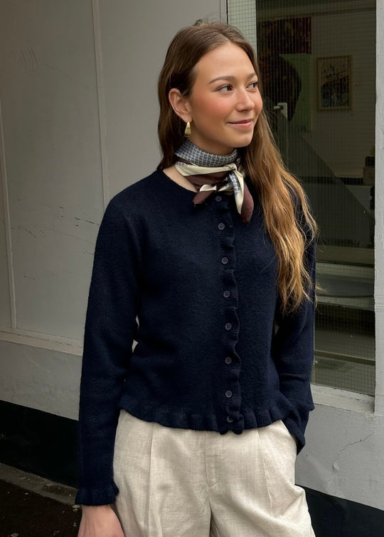 Karen by Simonsen kbNoabelle frill cardigan inkwell blue (navy)