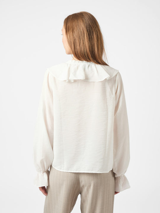 Neo Noir Aminea Ruffle Blouse White