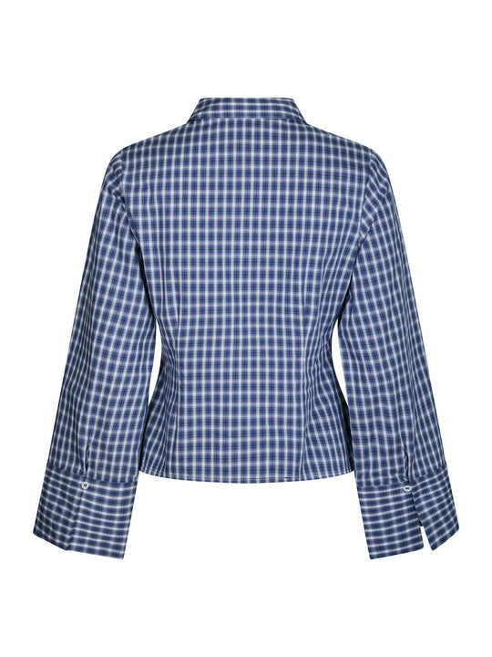 Neo Noir Rosa Check Shirt Dark Blue