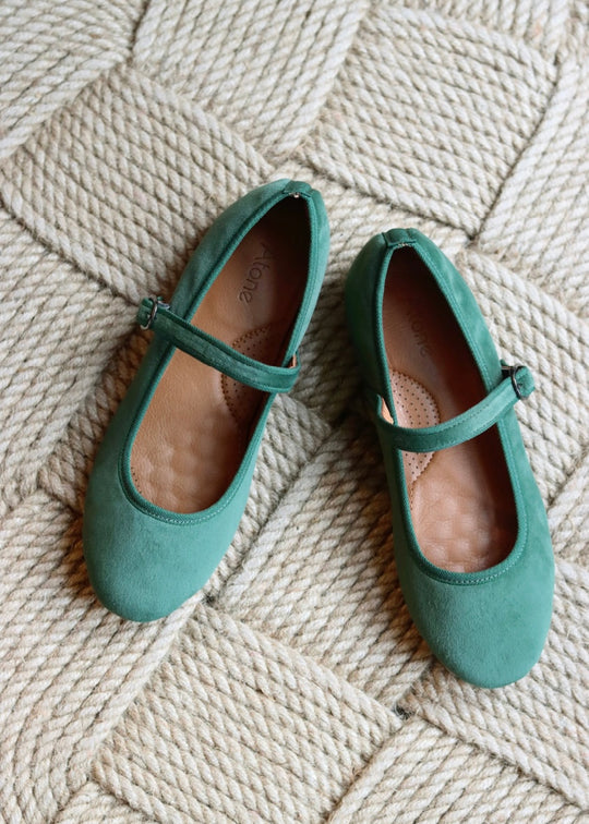 Atone Mary Jane Ballerina Aventurine green