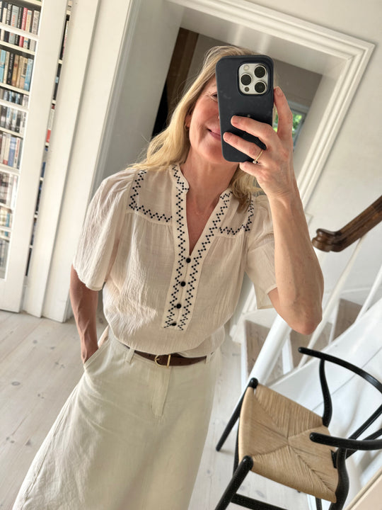 Co’Couture Notiscc Ss Blouse Off White