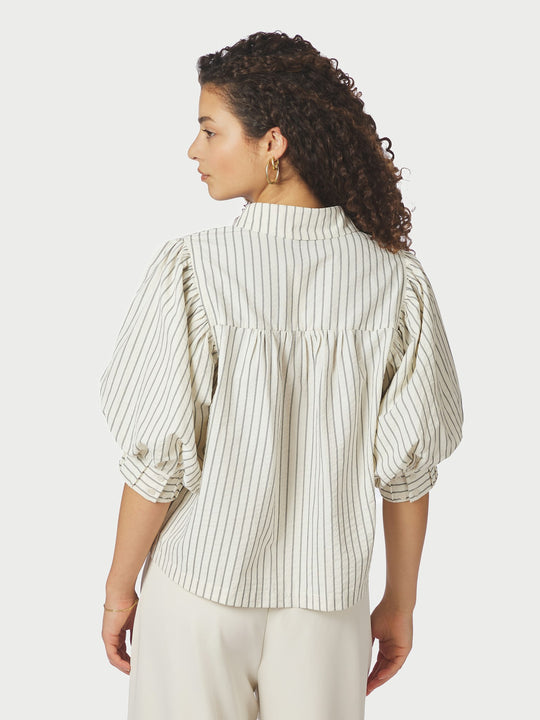 Neo Noir Etta Slim Stripe Shirt Off White