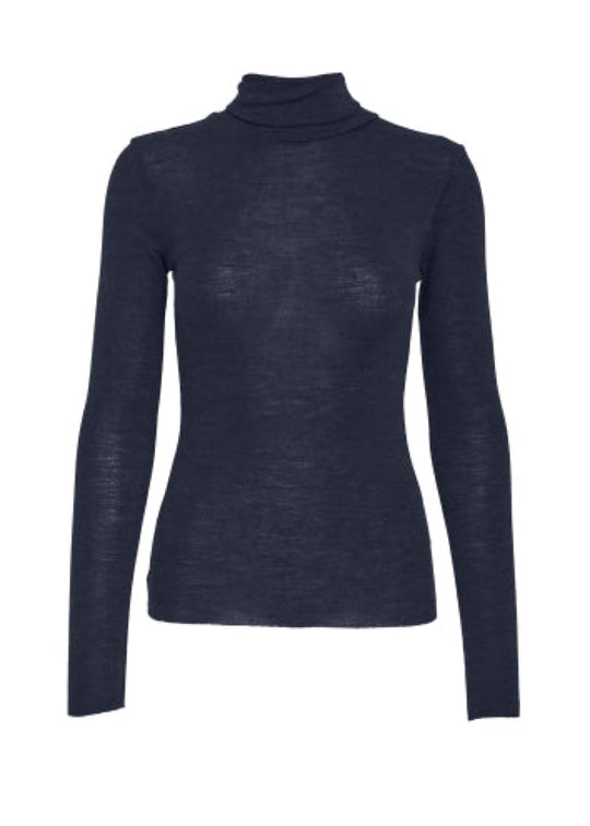 Minus MSCally Roll Neck Long Sleeve Top Sky Captain (navy)