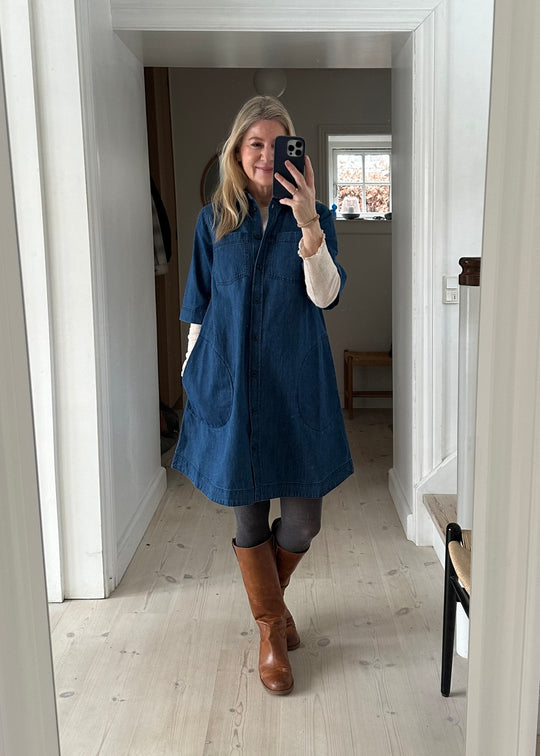 Part Two SardiaPW Dress medium dark blue denim