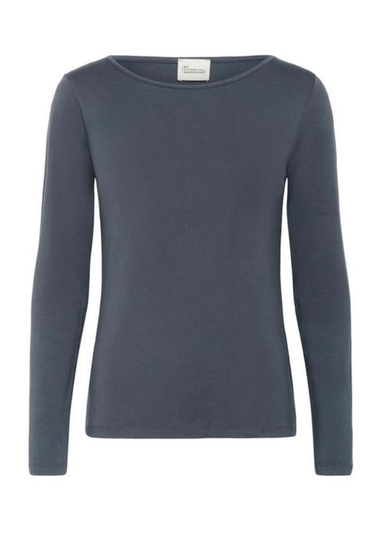 My Essential Wardrobe VistaMW Boat Neck Blouse Dark slate