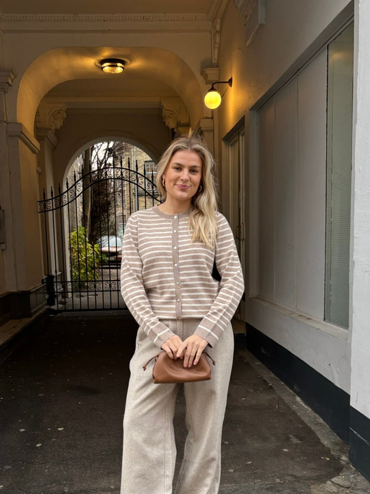 Sofie Schnoor Cisse cardigan Light brown striped