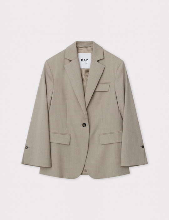 Day Birger ét Mikkelsen Ezra Classic Wool Blend Blazer Petrified Oak Melange