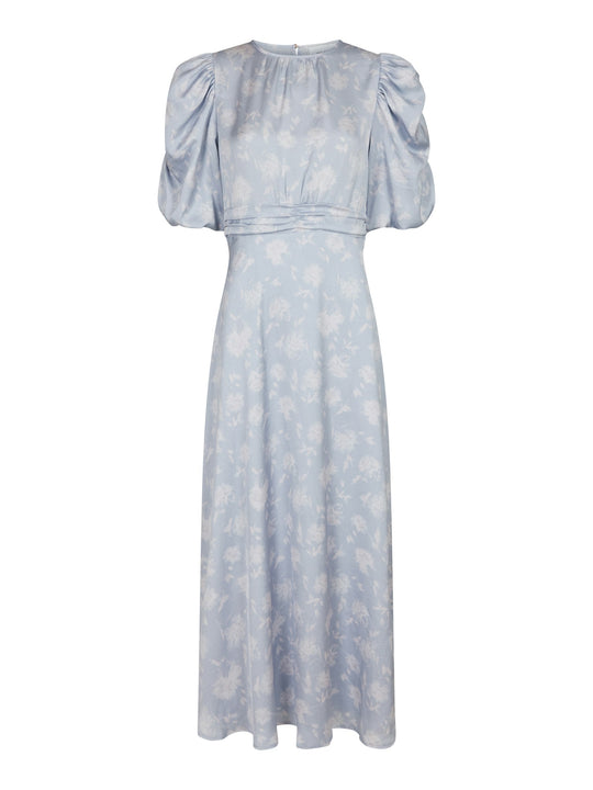 Neo Noir Kikka Faded Flower Dress Light Blue