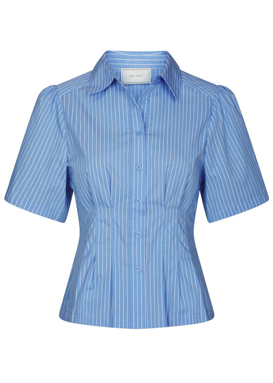 Neo Noir Balara Stripe Poplin Shirt Light Blue