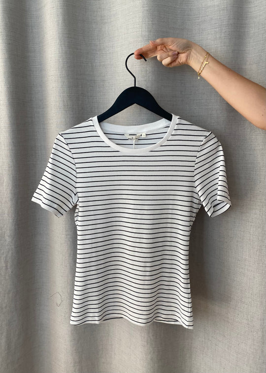 Basic Apparel Ludmilla SS O-Neck bright White/Black