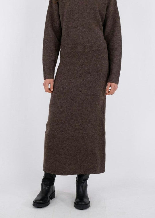 Neo Noir Ashanti Knit Skirt brown melange