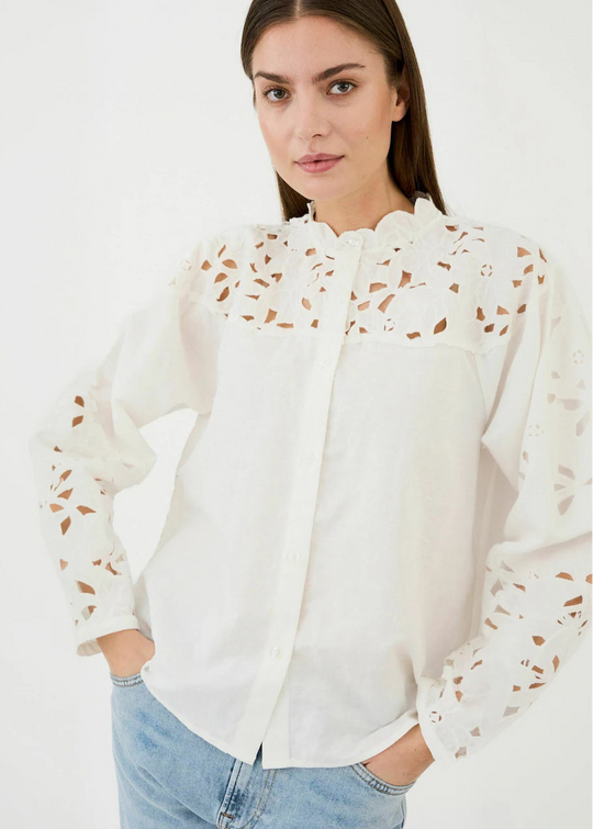 Pieszak Jeans PD-Pina Yoke Mix Shirt Ecru