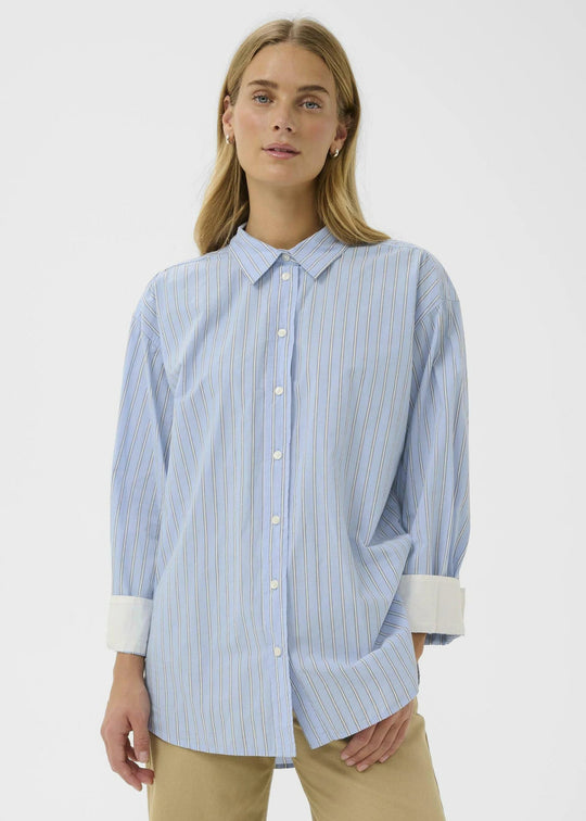 Part Two SavannaPW Woven Shirt Hydrangea Stripe