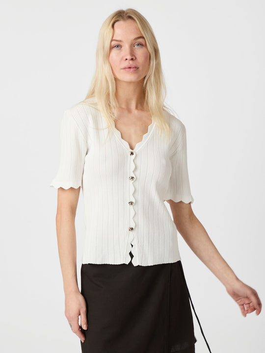 Neo Noir Larifa Stitch Knit Tee White