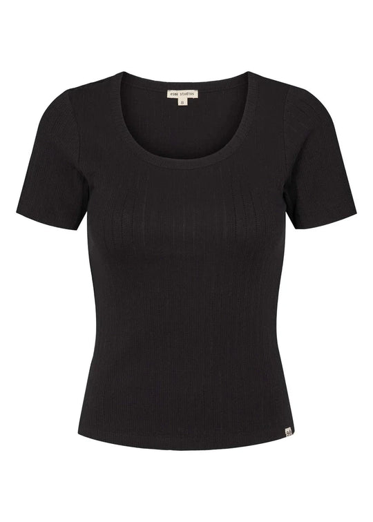 Esmé Studios ESElla Wide O-neck Top GOTS Black