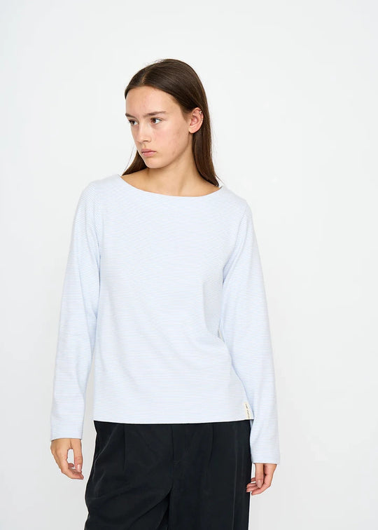 Esmé studios Essigne ls T-shirt rayé GOTS PEARL BLUE