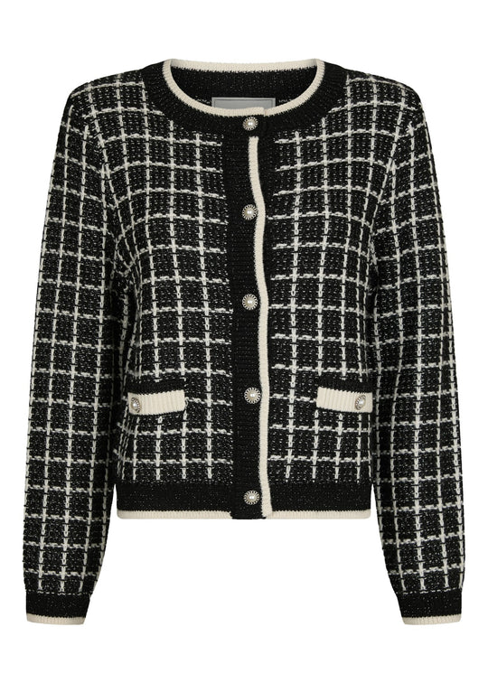 Neo Noir Doro Stitch Knit Cardigan Black