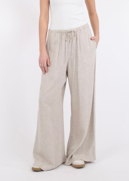 Neo Noir Lissabon Soft Linen Pants sand