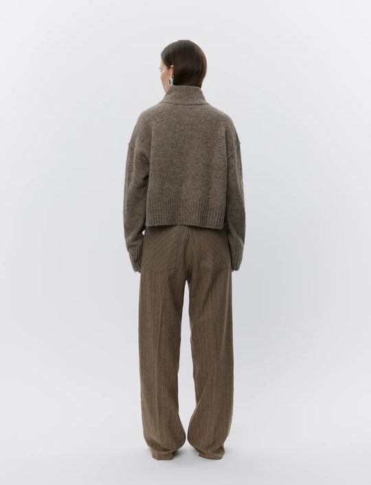 DAY Matt Graphic Wool Stripe pants wren brown