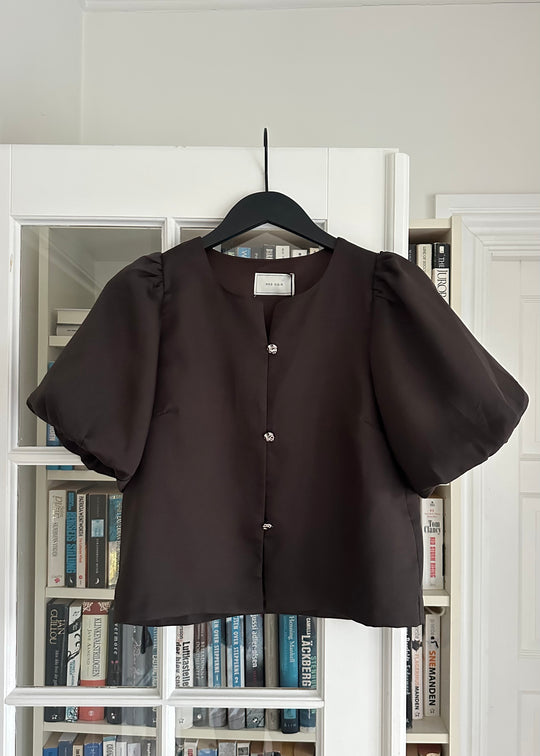 Neo Noir Aisa Dull Satin Blouse Brown