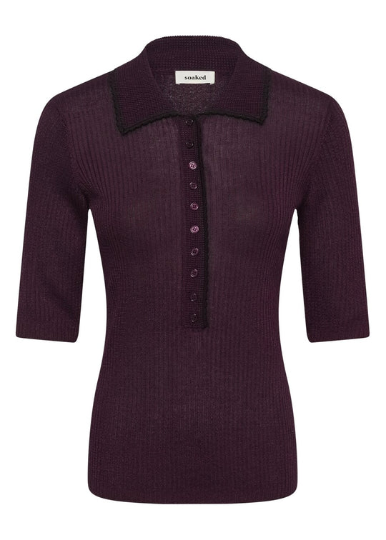 Soaked SLLaisa Polo Pullover Winetasting bordeaux