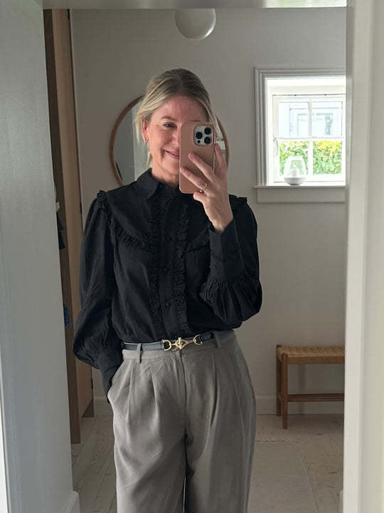 Project AJ117 Pil -Shirt -Baumwoll -Cambric Schwarz