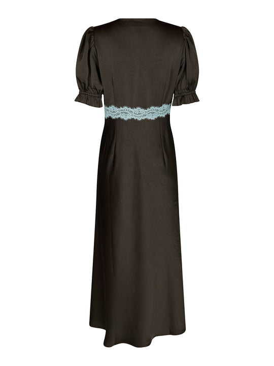 Neo Noir Vipe Lace Maxi Dress Dark Brown
