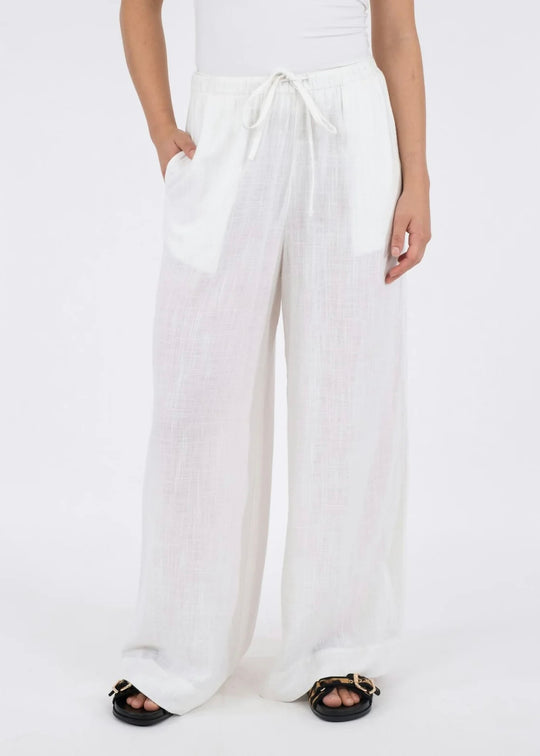 Neo Noir Lissabon Soft Linen Pants hvid