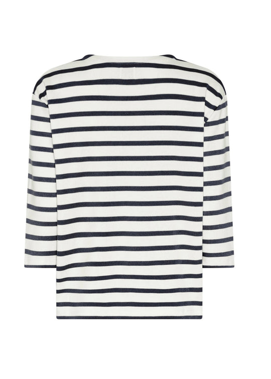 La Rouge Claudia Boatneck Offwhite/navy Stripe