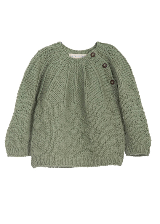 Serendipity Baby Wool Diamond Sweater Dark jade