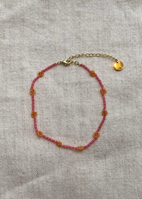 Sui Ava Daisy Anklet Hot Pink