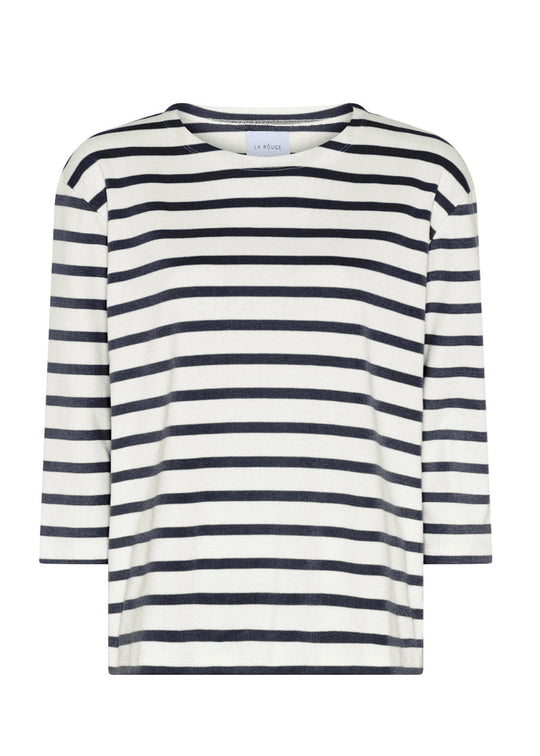 La Rouge Claudia Boatneck Offwhite/navy Stripe