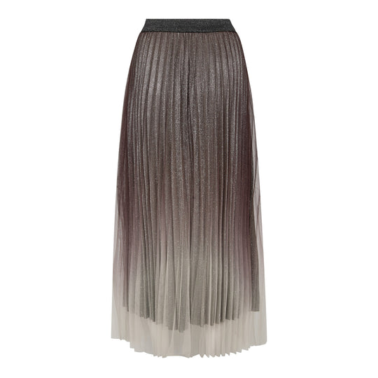 Co’Couture Glittercc Plissé Skirt Dark Brown