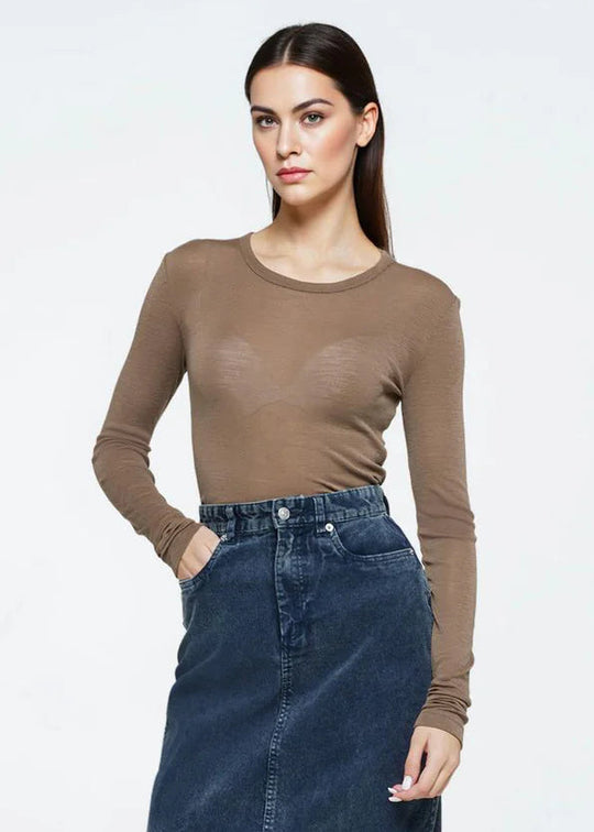 Minimum Natashas merino crewnneck Shitake