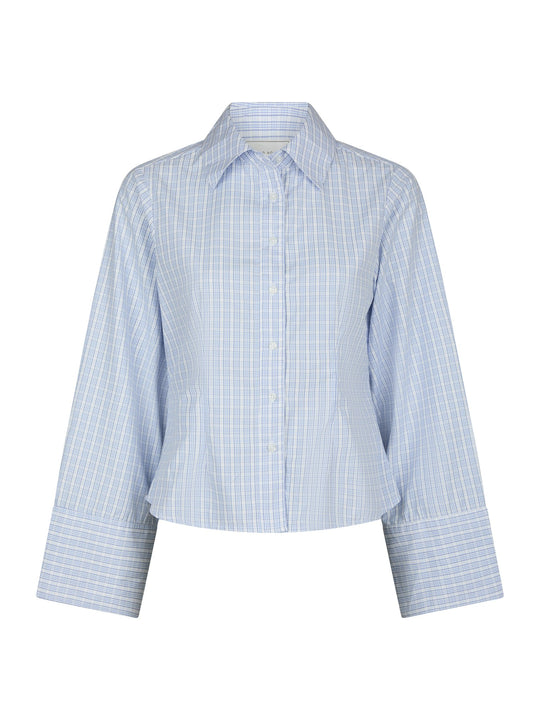 Neo Noir Rosa Light Check Shirt Light Blue