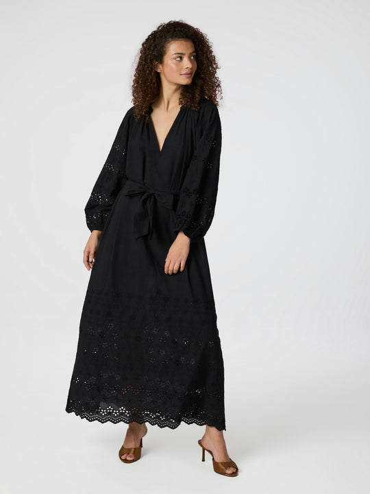 Neo Noir Colette Embroidery Dress Black