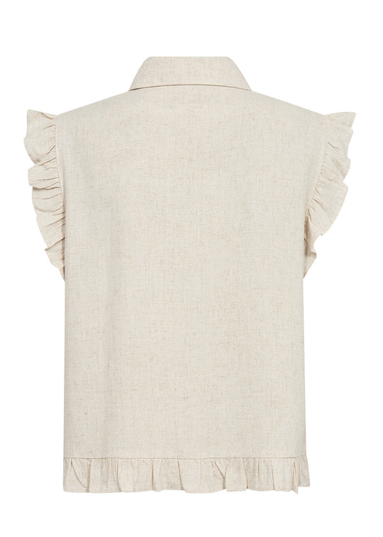 Pieszak Jeans PD-Miles Flounce Top Oyster White Melange