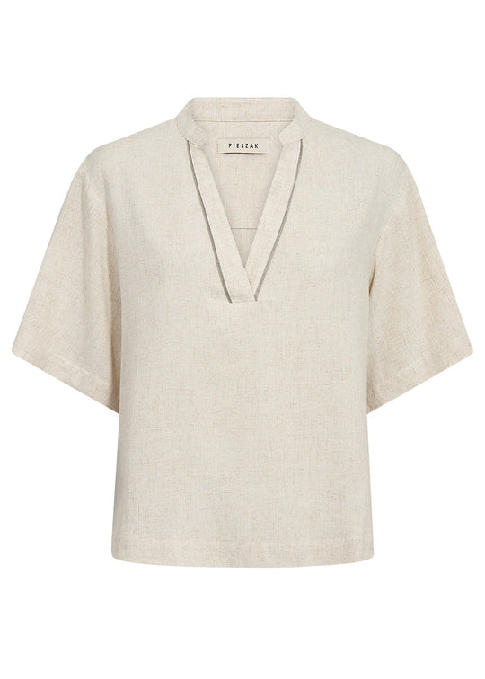 Pieszak Jeans PD-Miles Blouse Oyster White Melange